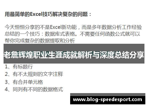 老詹辉煌职业生涯成就解析与深度总结分享