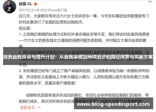 球员自我反省与提升计划：从自我审视到持续进步的路径探索与实施方案