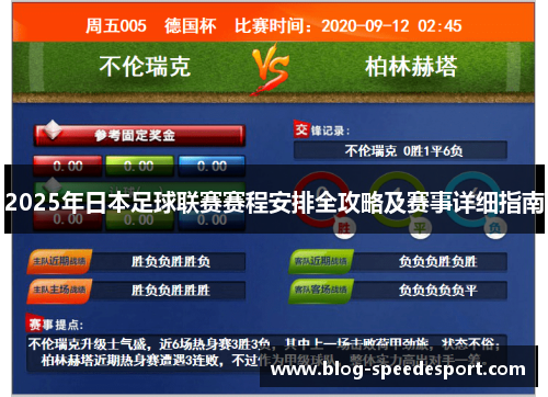 2025年日本足球联赛赛程安排全攻略及赛事详细指南